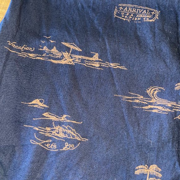 Boy's Nomad Vacation Shirt Button Down Casual Tour Navy Brown 10/12 - Picture 5 of 7